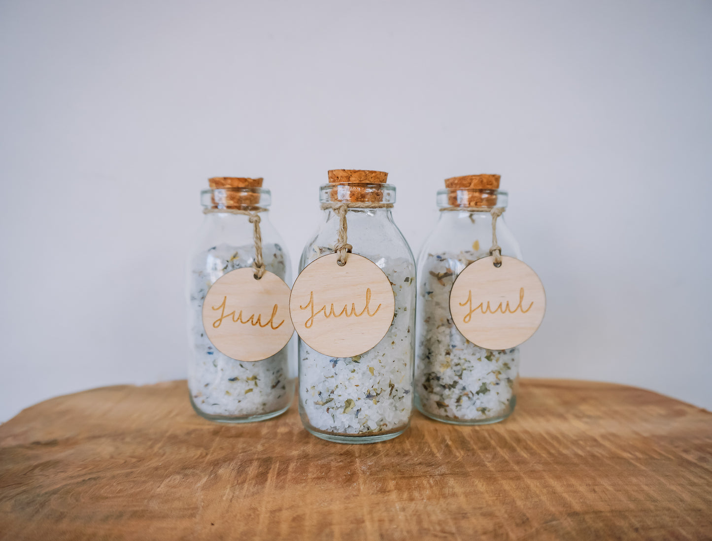 Glazen melkflesje met kurkdeksel DIY