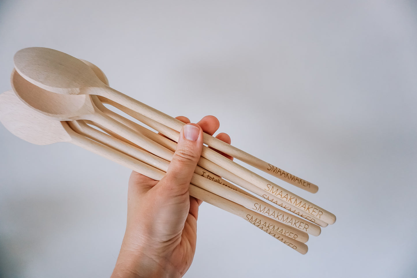 Gegraveerde houten roerlepel