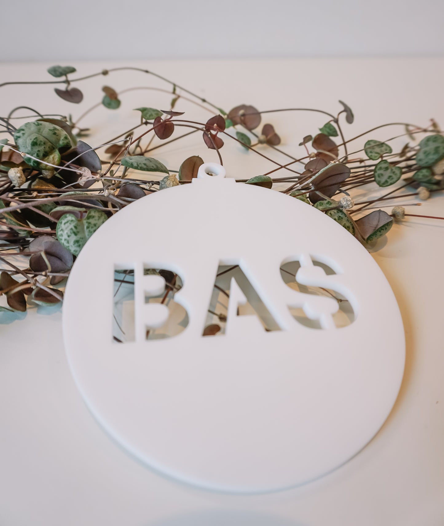 Plexi kerstbal met naam