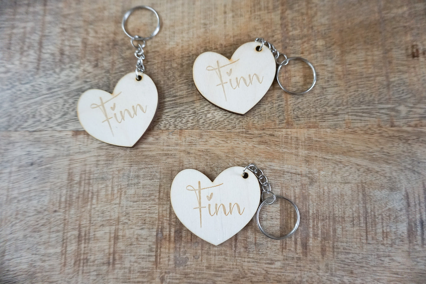 Houten sleutelhanger in eigen vorm