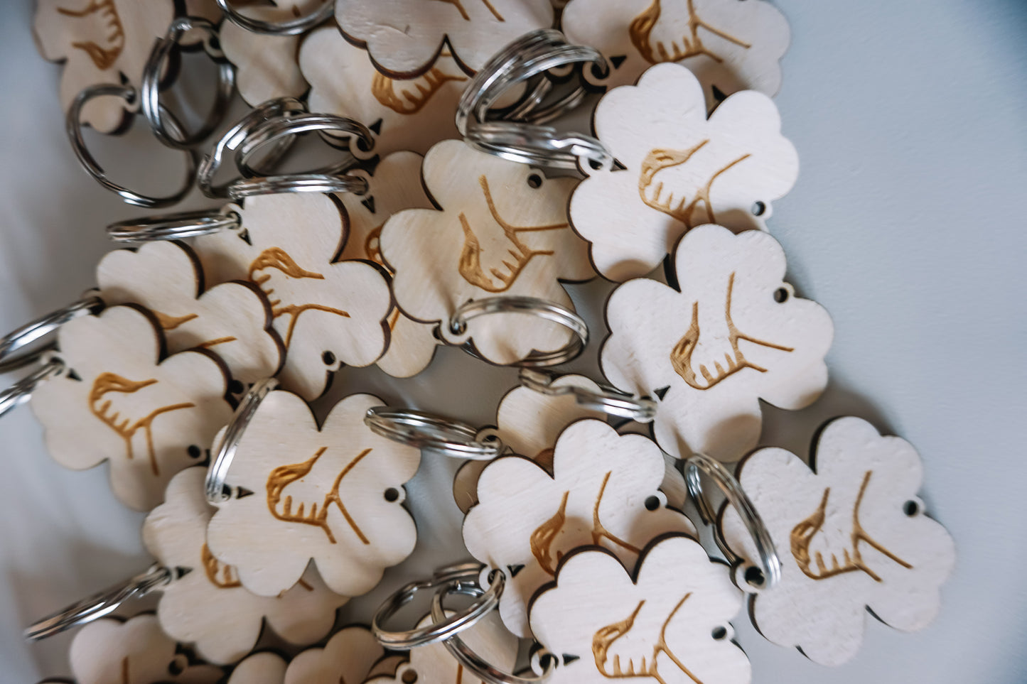 Houten sleutelhanger in eigen vorm