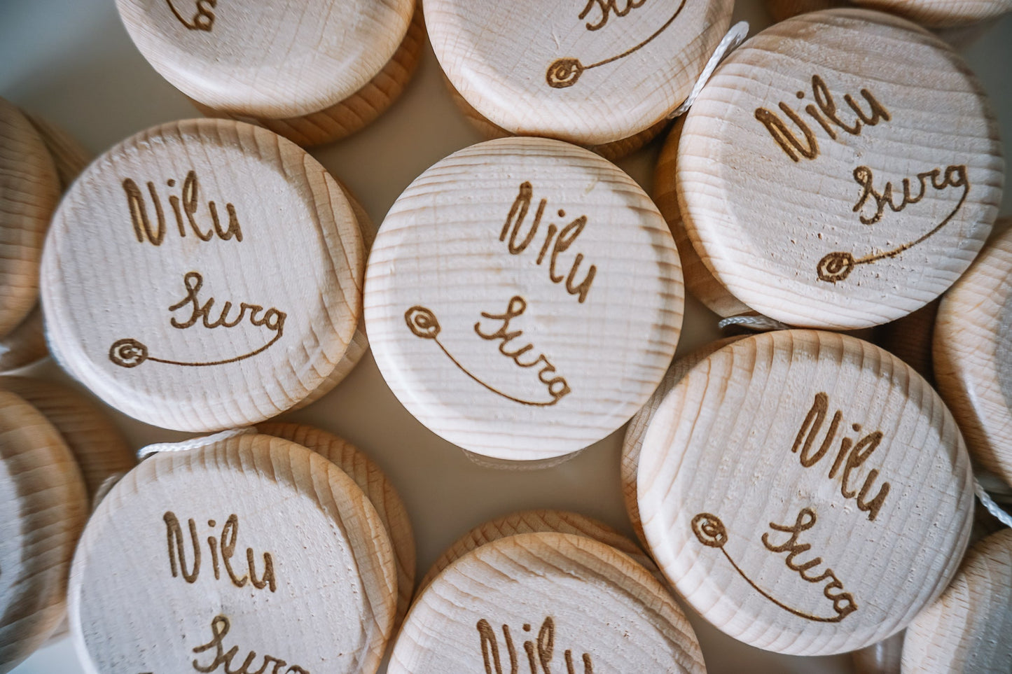 Houten jojo met logo