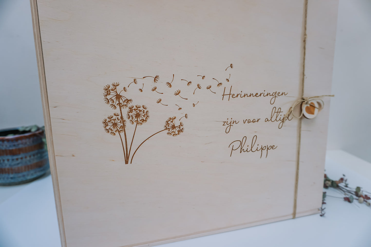 Houten herinneringskist overlijden