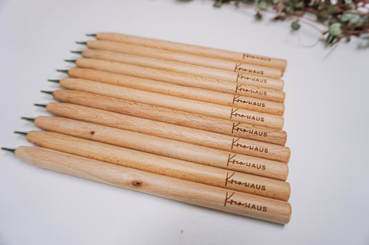 Gegraveerde houten balpen