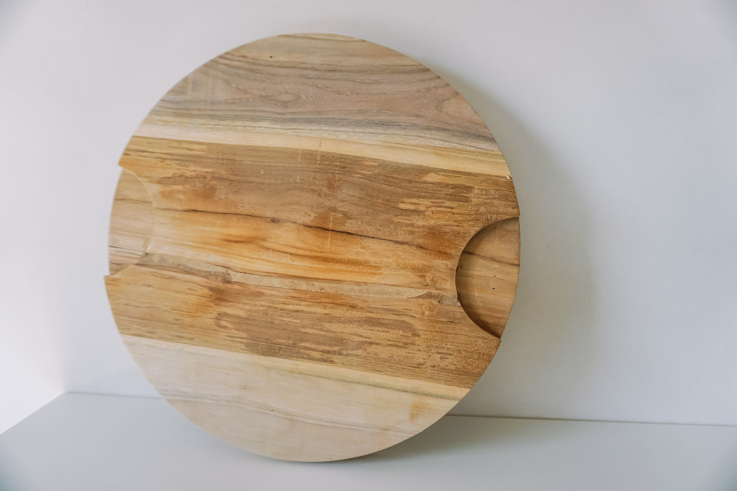 Gegraveerde ronde houten tapasplank