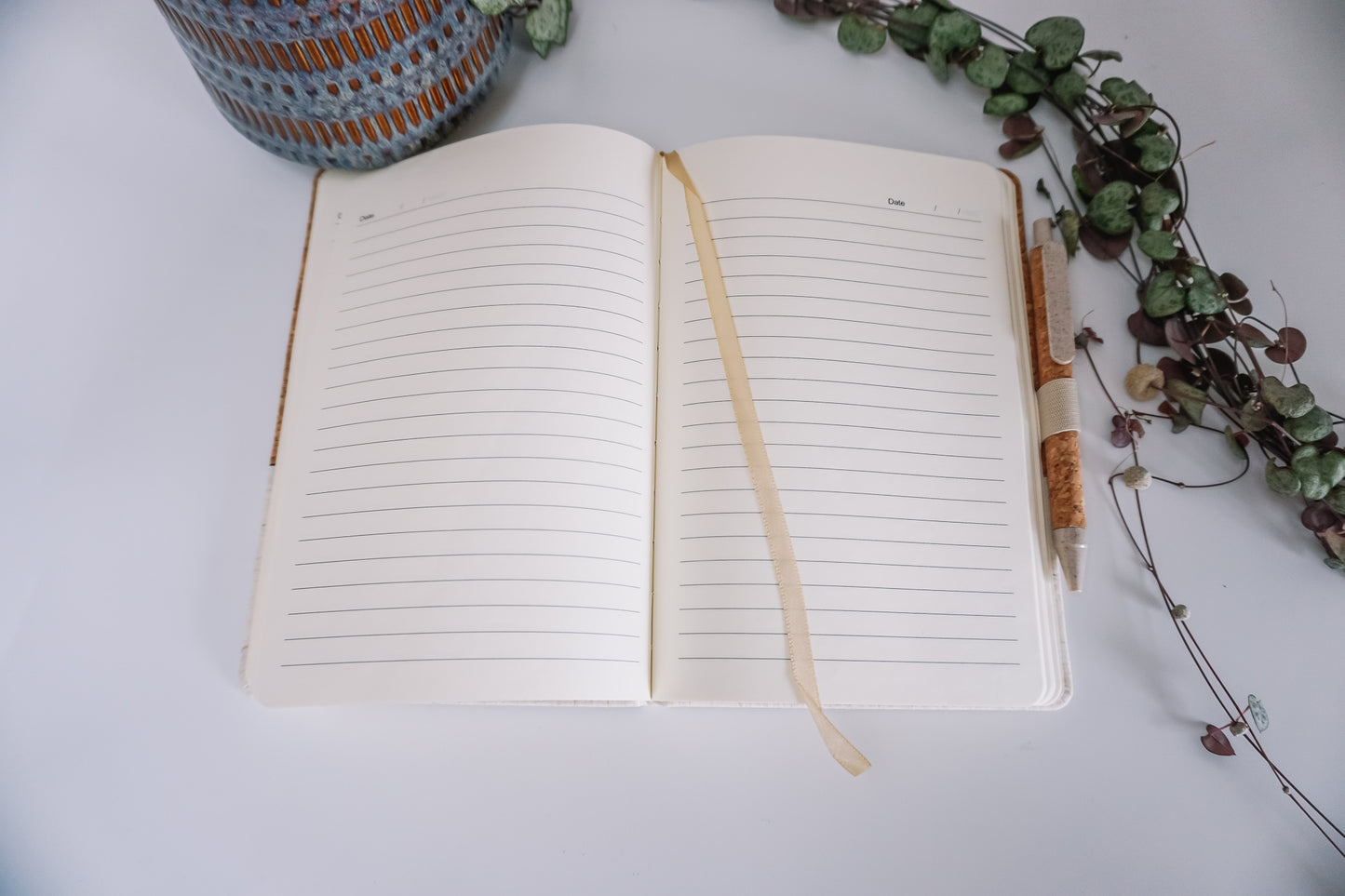 Gegraveerd notitieboek met kaft van kurk