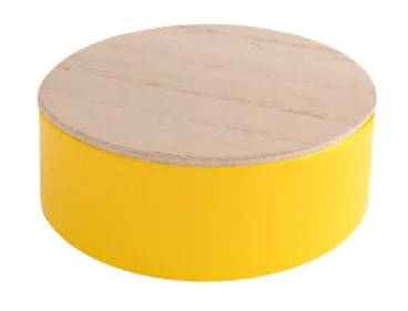 Metalen blikje met gegraveerd houten deksel