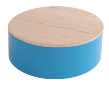 Metalen blikje met gegraveerd houten deksel (set van 10 stuks)