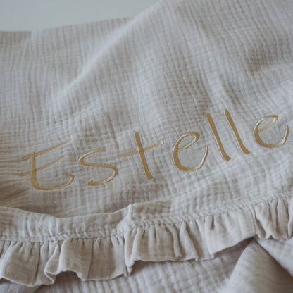 Babydeken voor geboorte geborduurd bij www.krea-haus.be