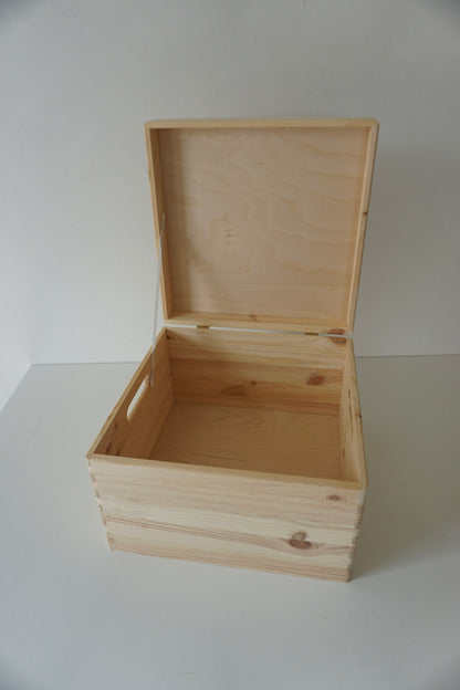 Houten opbergkist met klapdeksel - thema