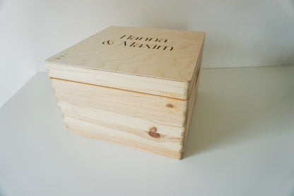 Houten opbergkist met klapdeksel - thema