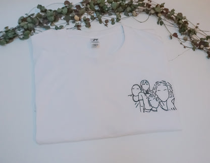 T-shirt met lijntekening