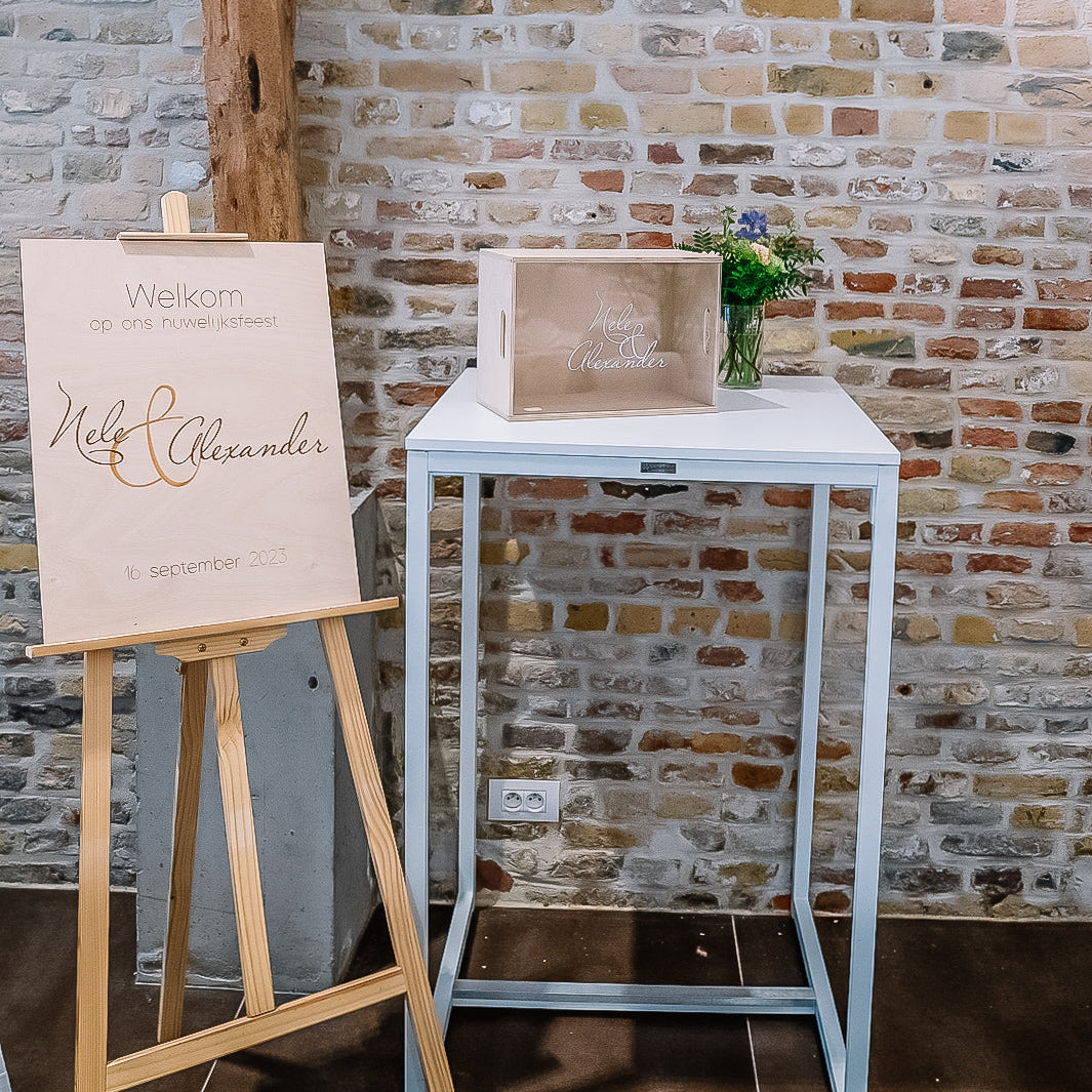 Huwelijksdecoratie enveloppenkist bij Krea-Haus