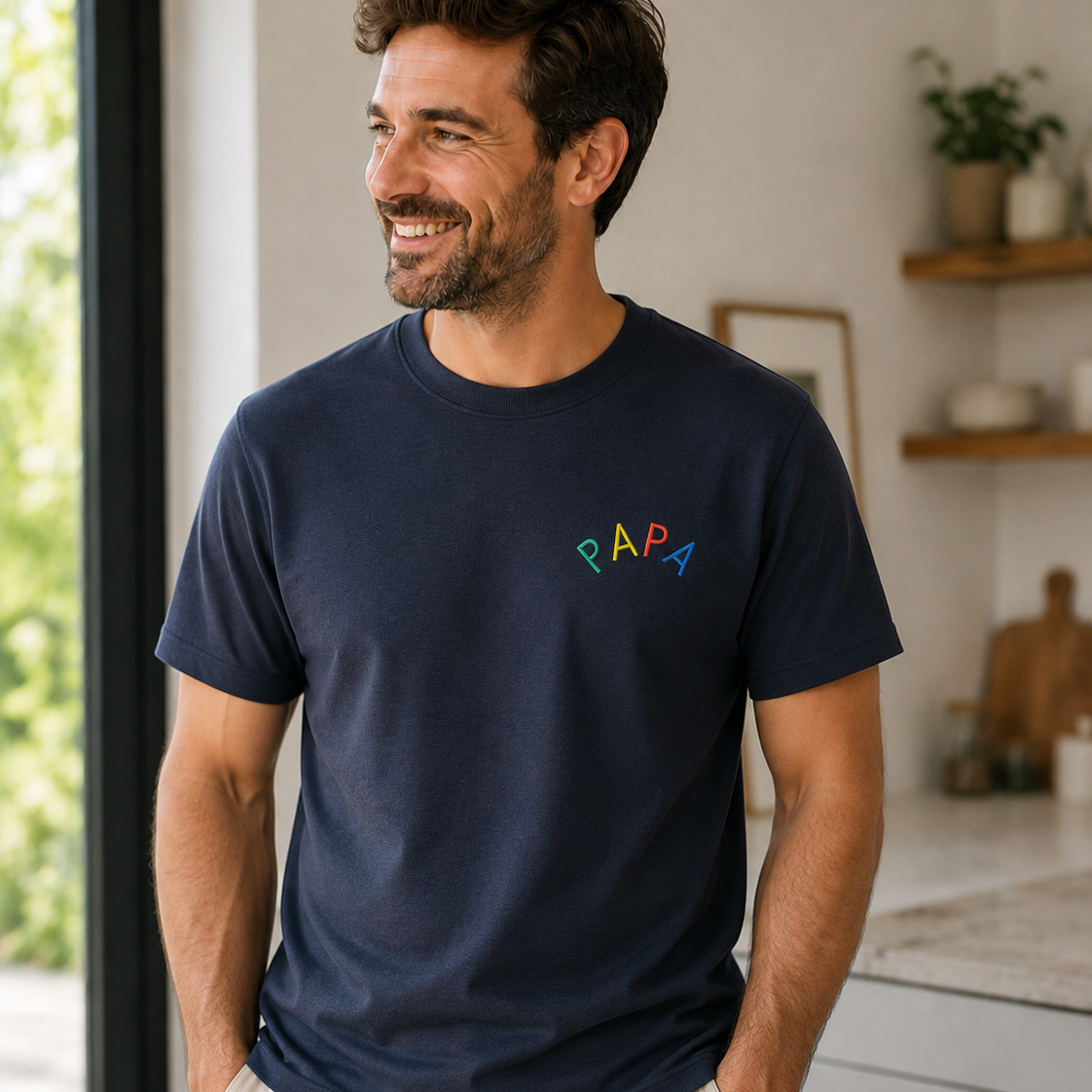 T-shirt geborduurd voor Vaderdag bij Krea-Haus