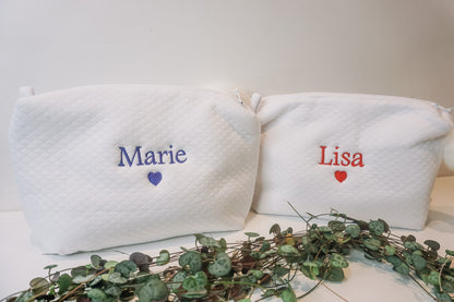 Verzorgingstasje of toilettasje uit wafelstof voor de baby of mama