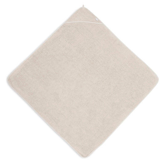 Badcape badstof 100x100 cm in nougat van Jollein, zachte badcape voor baby die geborduurd kan worden met naam en leuk is als geboortegeschenk.