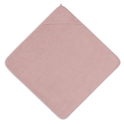 Badcape badstof 100x100 cm in wild rose van Jollein, zachte badcape voor baby die geborduurd kan worden met naam en leuk is als geboortegeschenk.