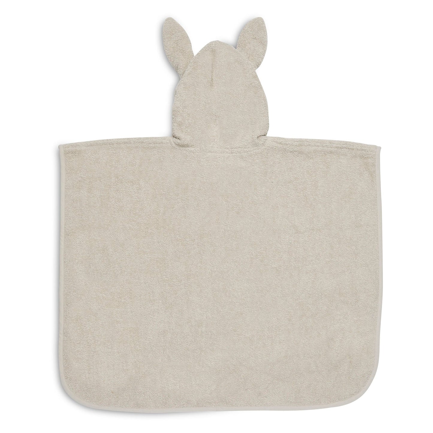 Achterkant van de badponcho badstof in nougat van Jollein, zachte baby badponcho voor na bad of zwemmen
