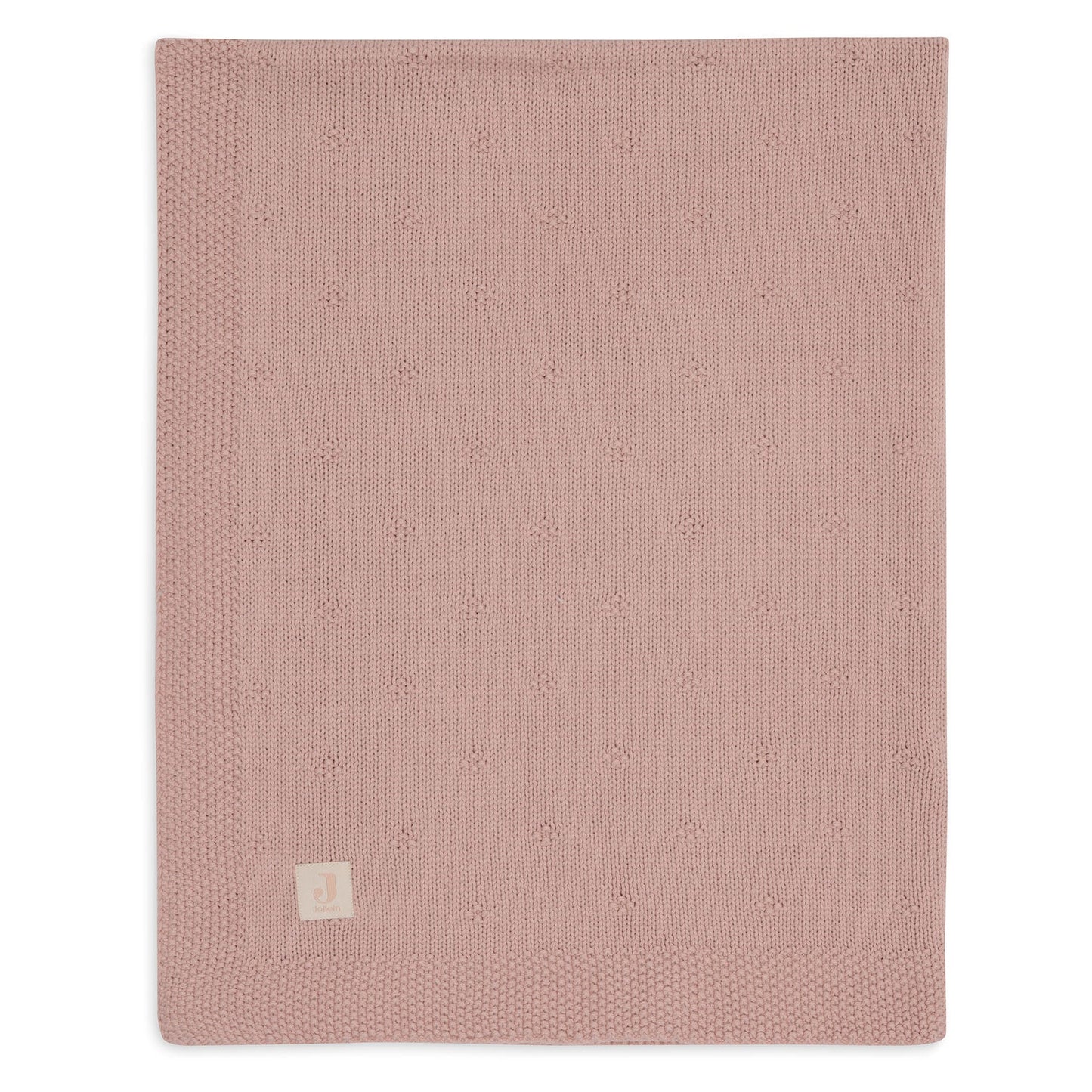 Deken wieg 75x100 cm Cosy Knit Velvet in wild rose van Jollein, zachte gebreide babydeken die geborduurd kan worden met naam.